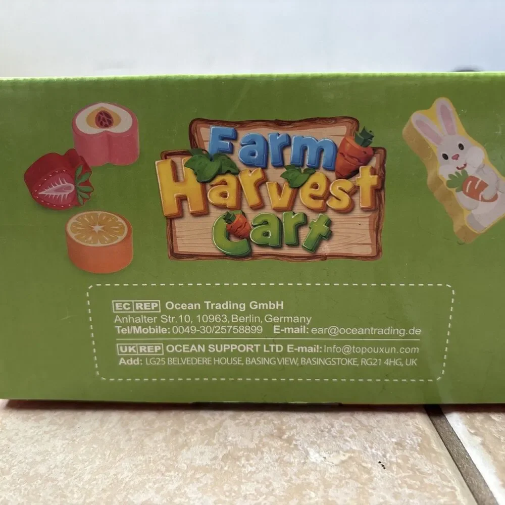 Wooden Educational Toy Farm Harvest Vegetable Fruit Sorting Shape Color Matching